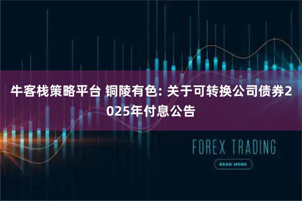 牛客栈策略平台 铜陵有色: 关于可转换公司债券2025年付息公告