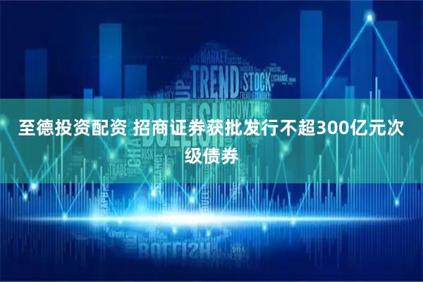 至德投资配资 招商证券获批发行不超300亿元次级债券